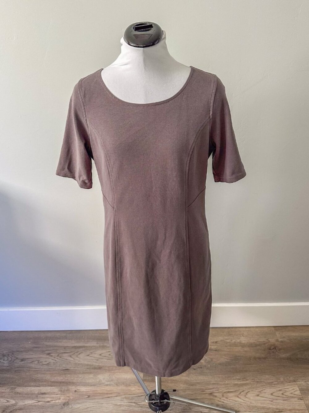 Garnet Hill Cotton Taupe Sheath Dress